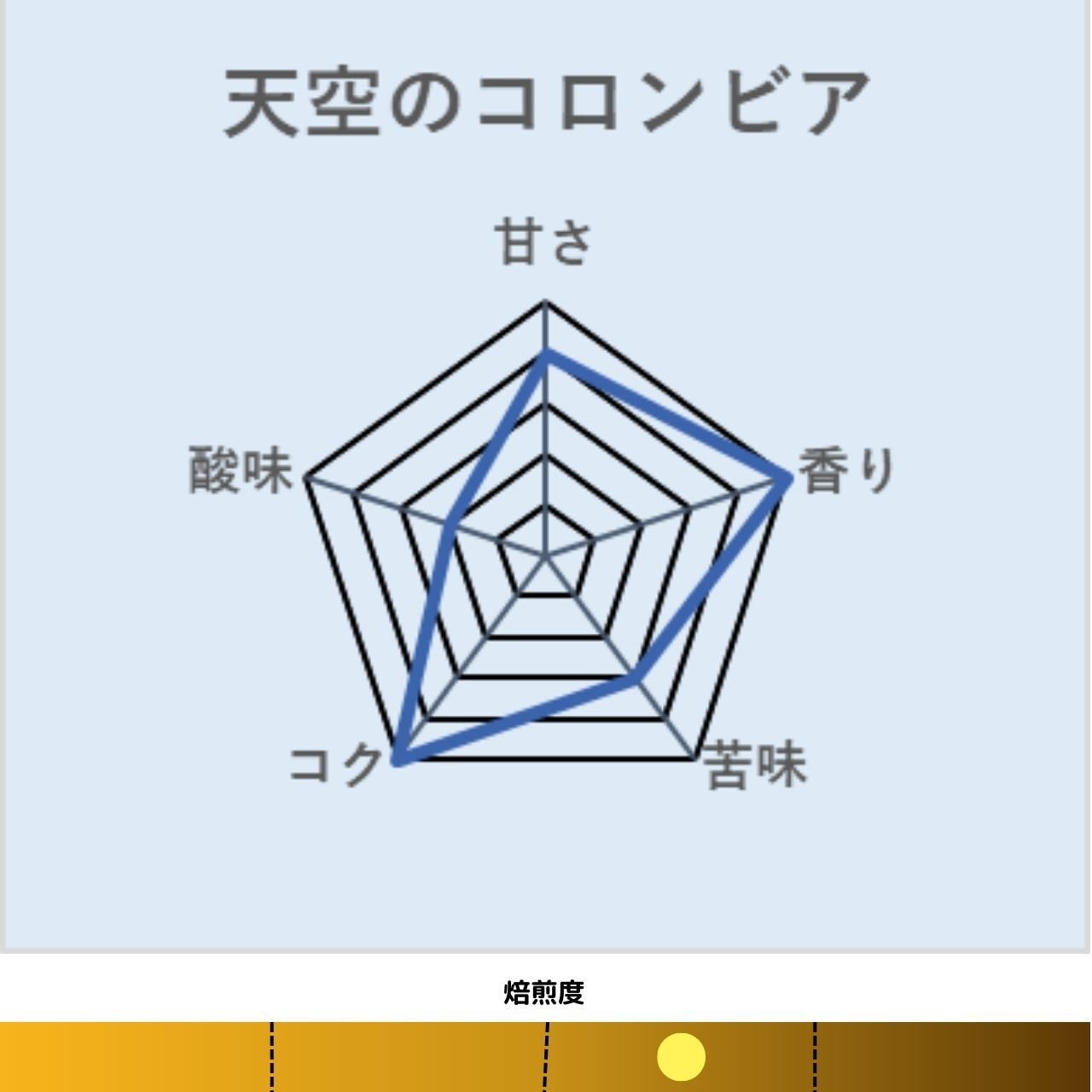 天空のコロンビア SUP 中深煎り【岳山珈琲】